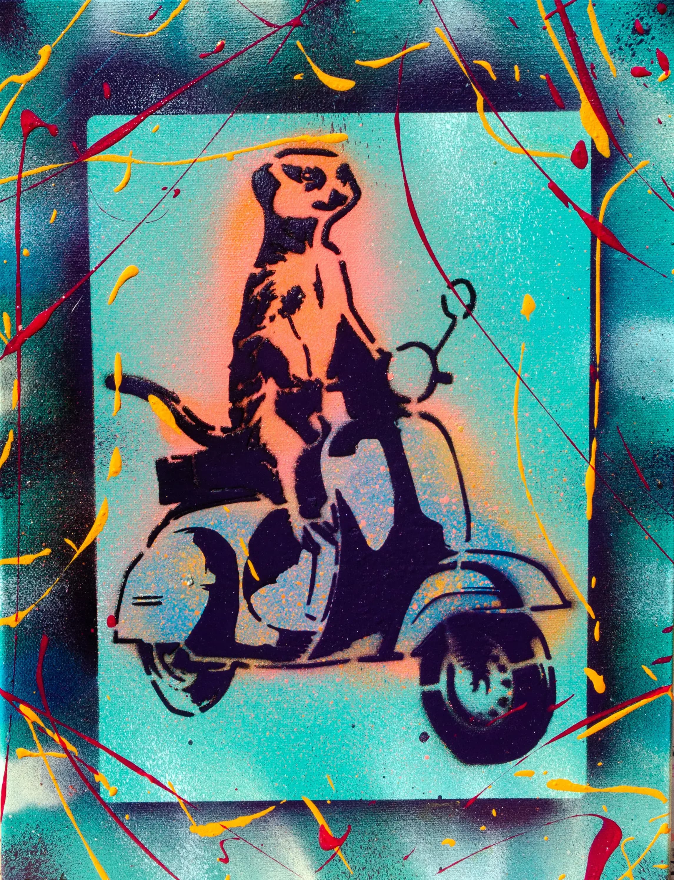Scoot Meerkat - Suricate sur toile pop art