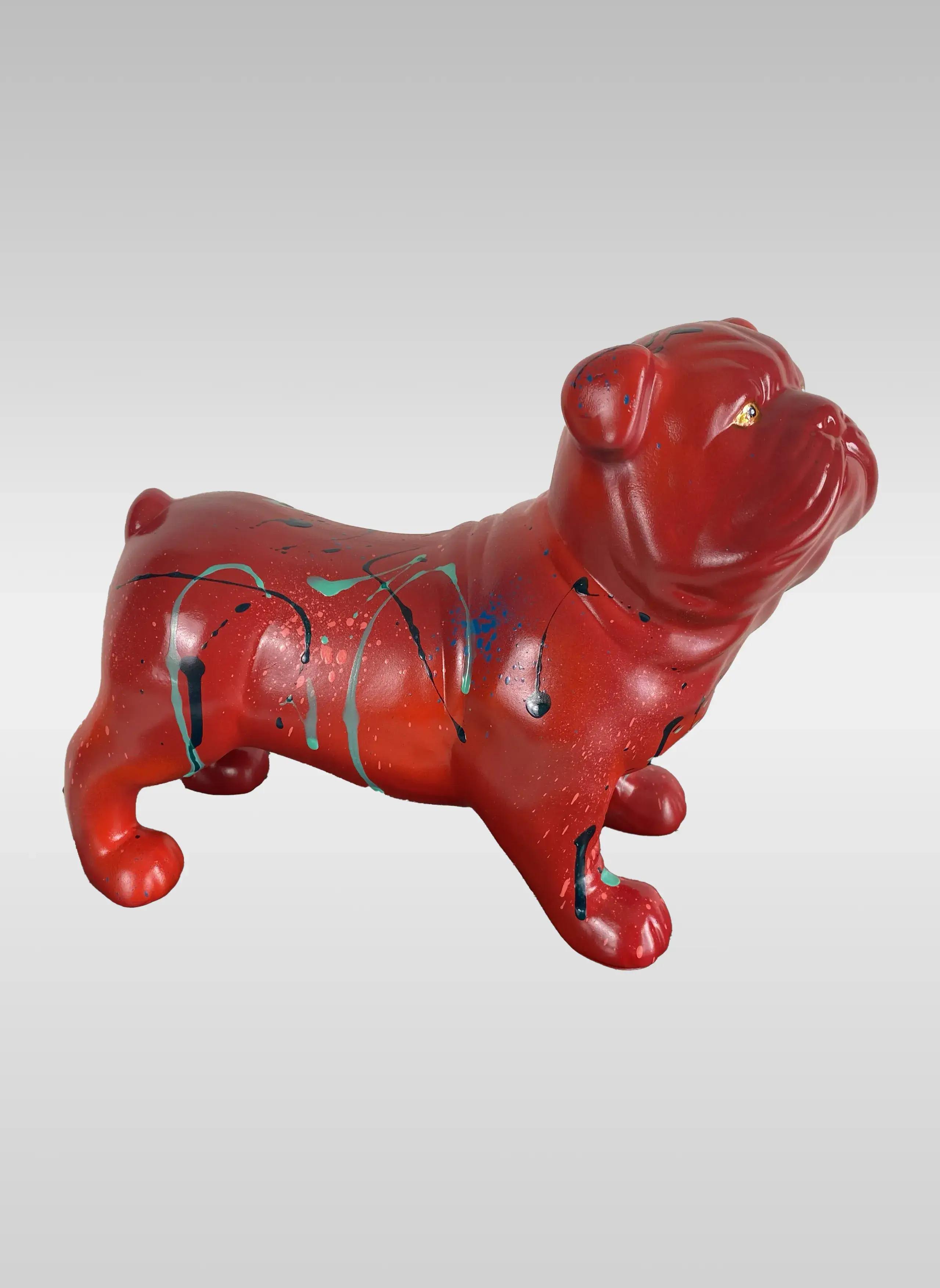 Statue bouledogue colorée - Evil dog