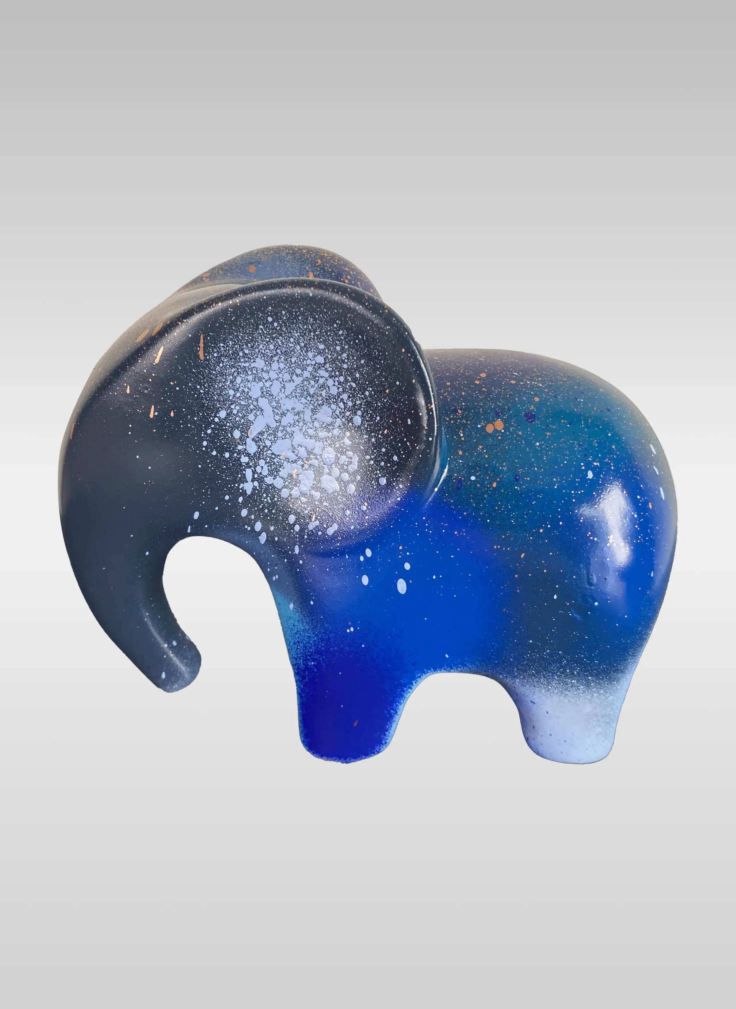 Statue éléphant colorée - Blue Rain Elephant