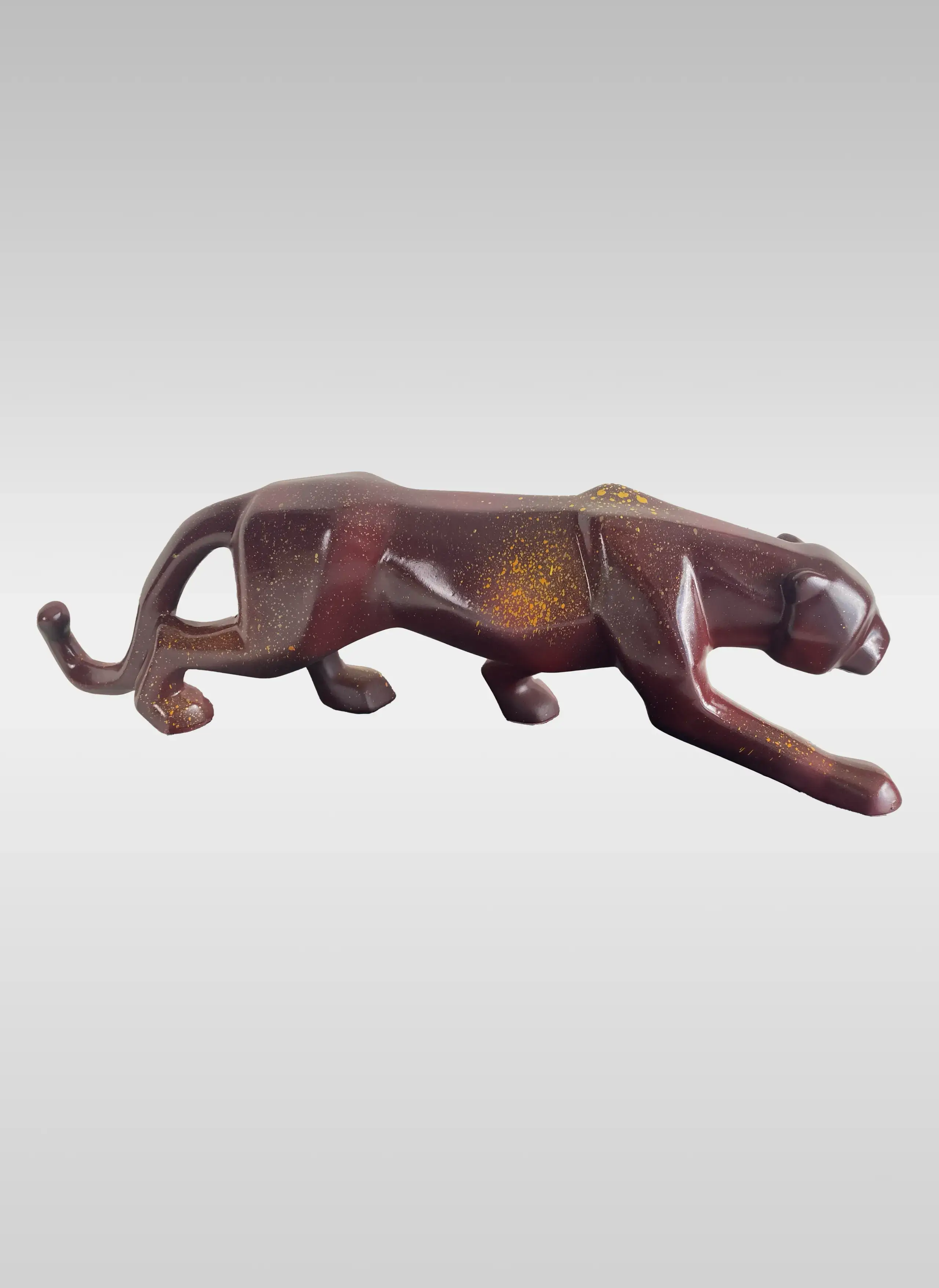 Statue panthère colorée - Burgundy panther